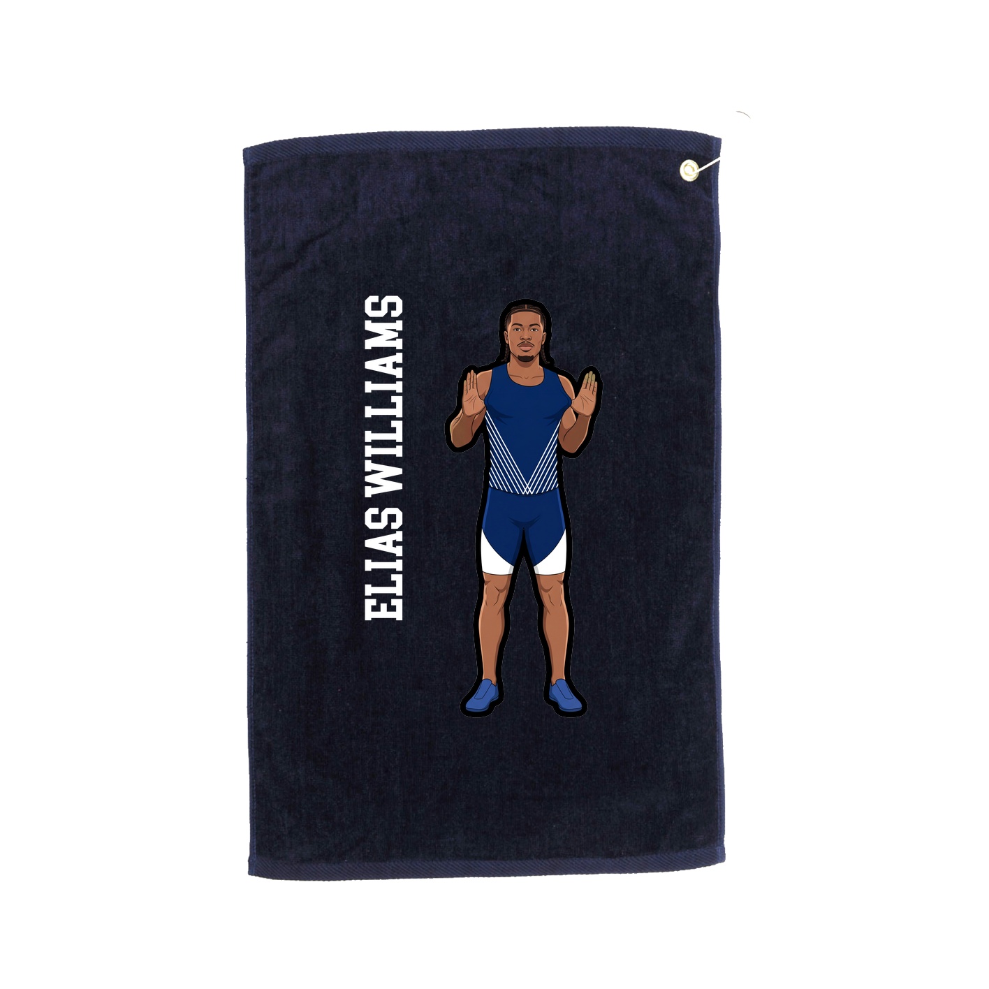 Golf Towel — Name Vertical in Navy