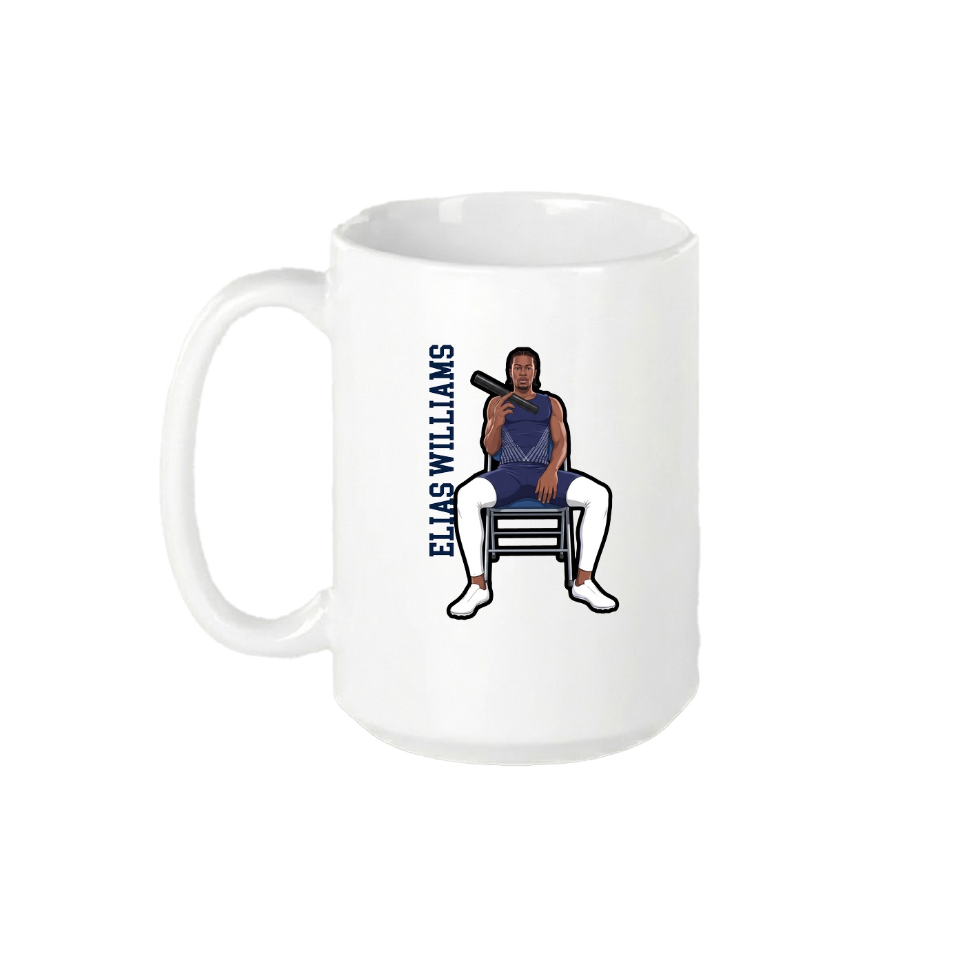 15oz Coffee Mug — Name Vertical in White
