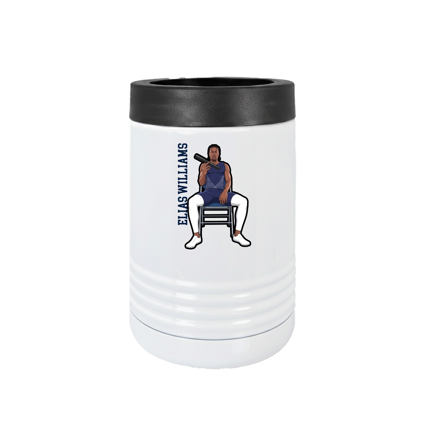 Beverage Holder — Name Vertical in White