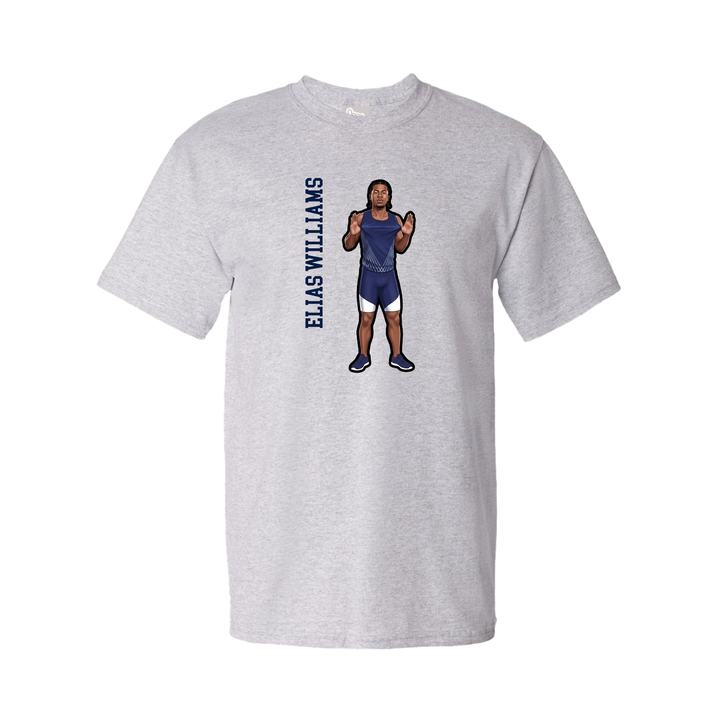 Tee — Name Vertical in Grey