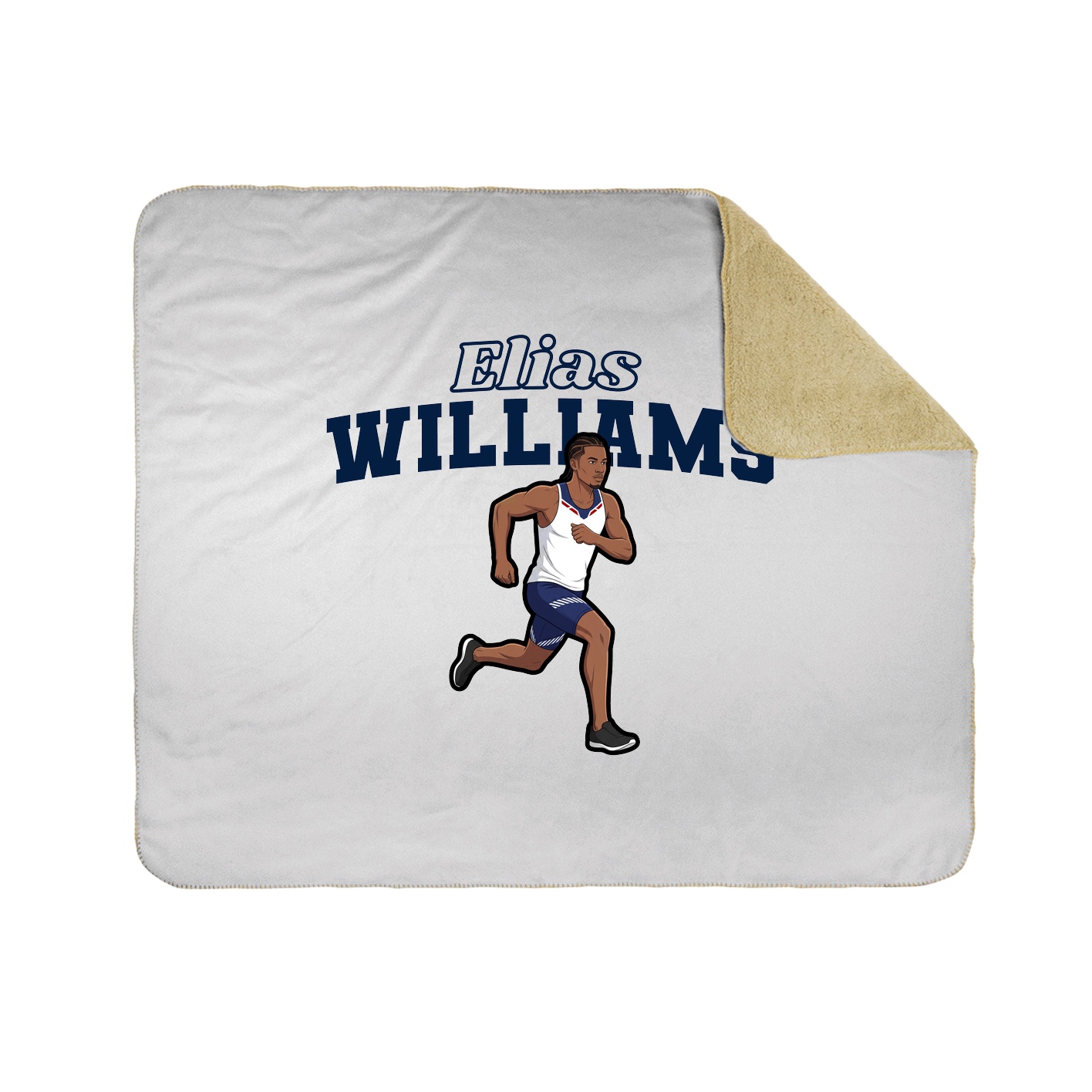 Throw Blanket — Name Arch in White