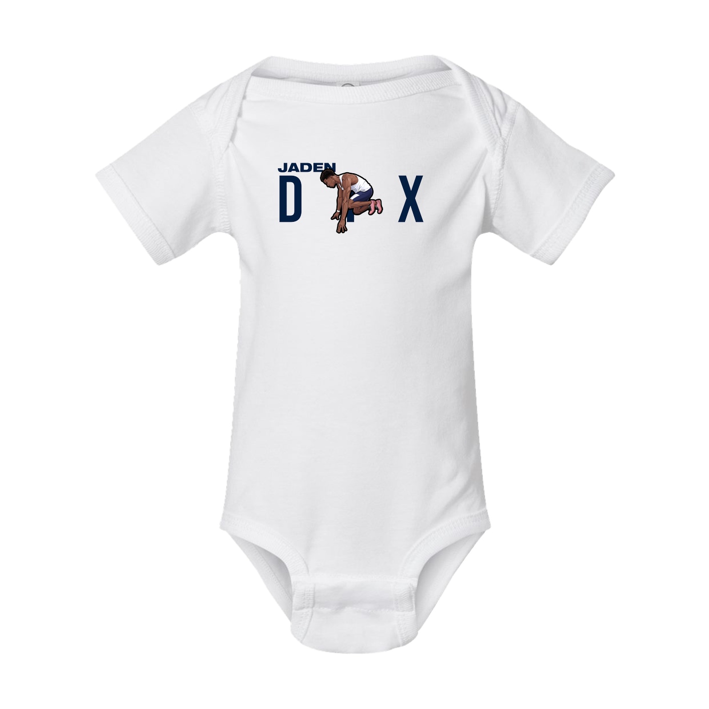 Baby Onesie — Player Name in White