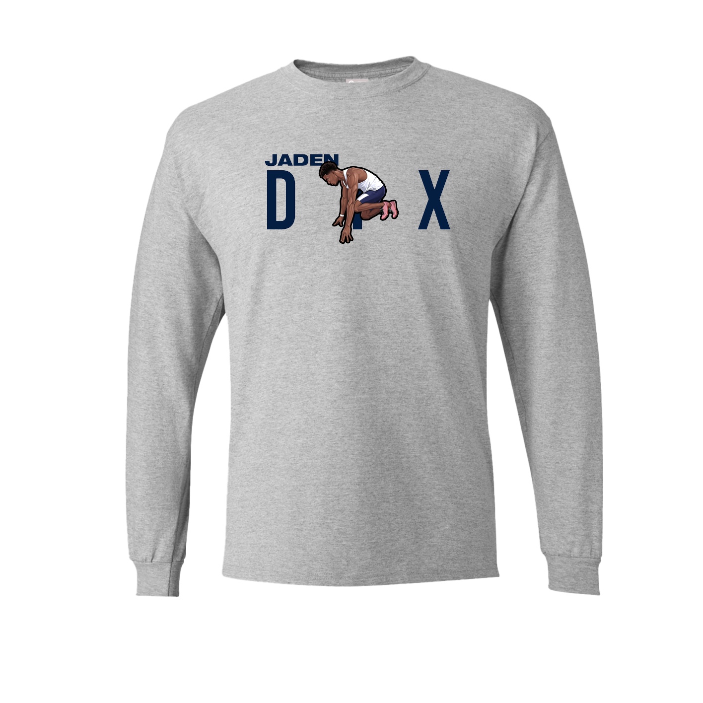 Long Sleeve Tee — Player Name in Grey