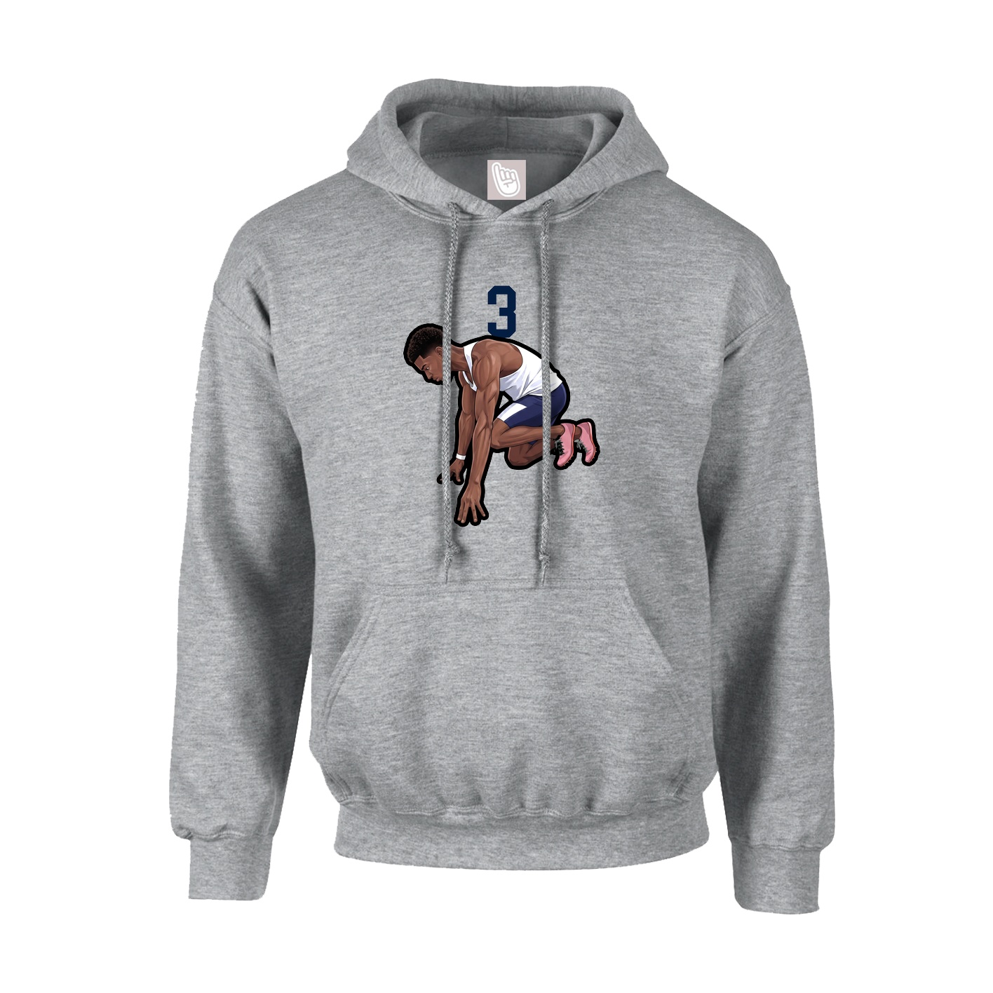 Youth Hoodie — Number Top in Grey