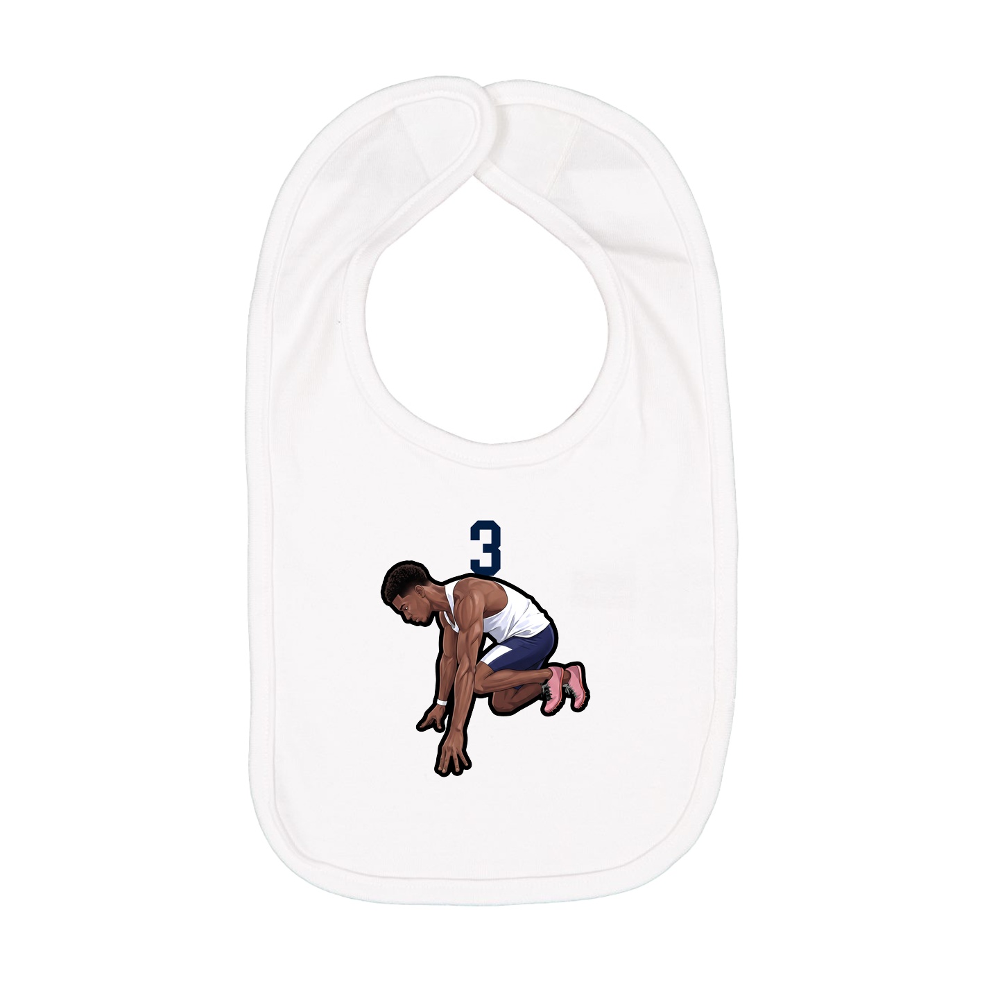 Infant Bib — Number Top in White