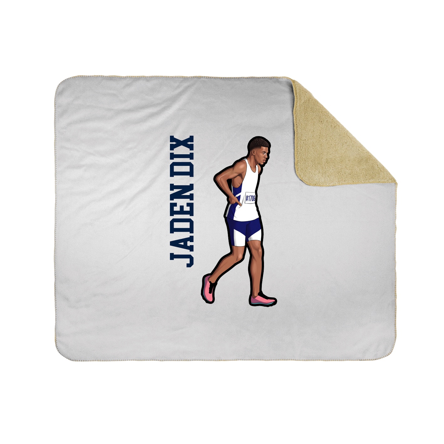 Throw Blanket — Name Vertical in White