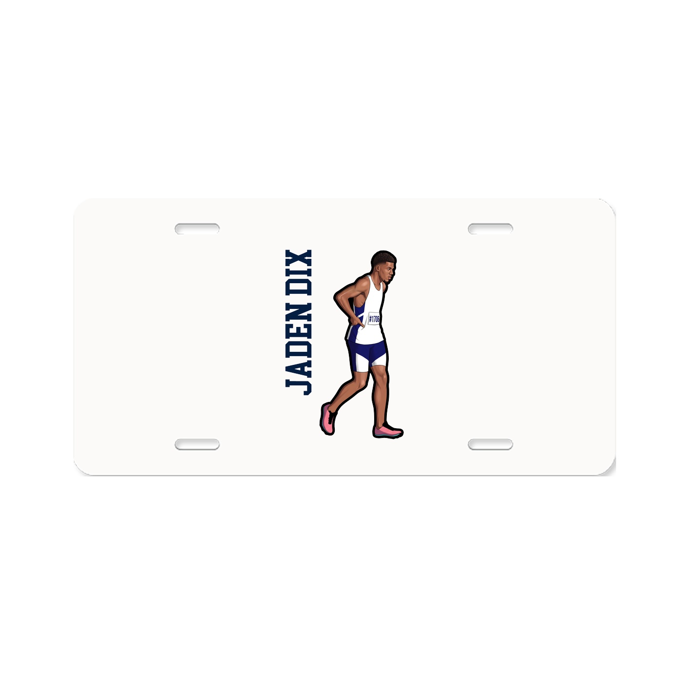 License Plate — Name Vertical in Classic