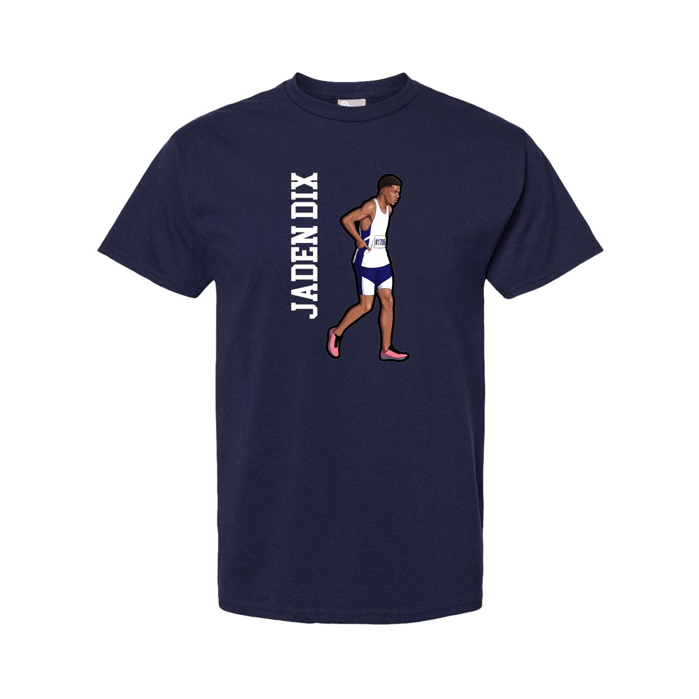Tee — Name Vertical in Navy