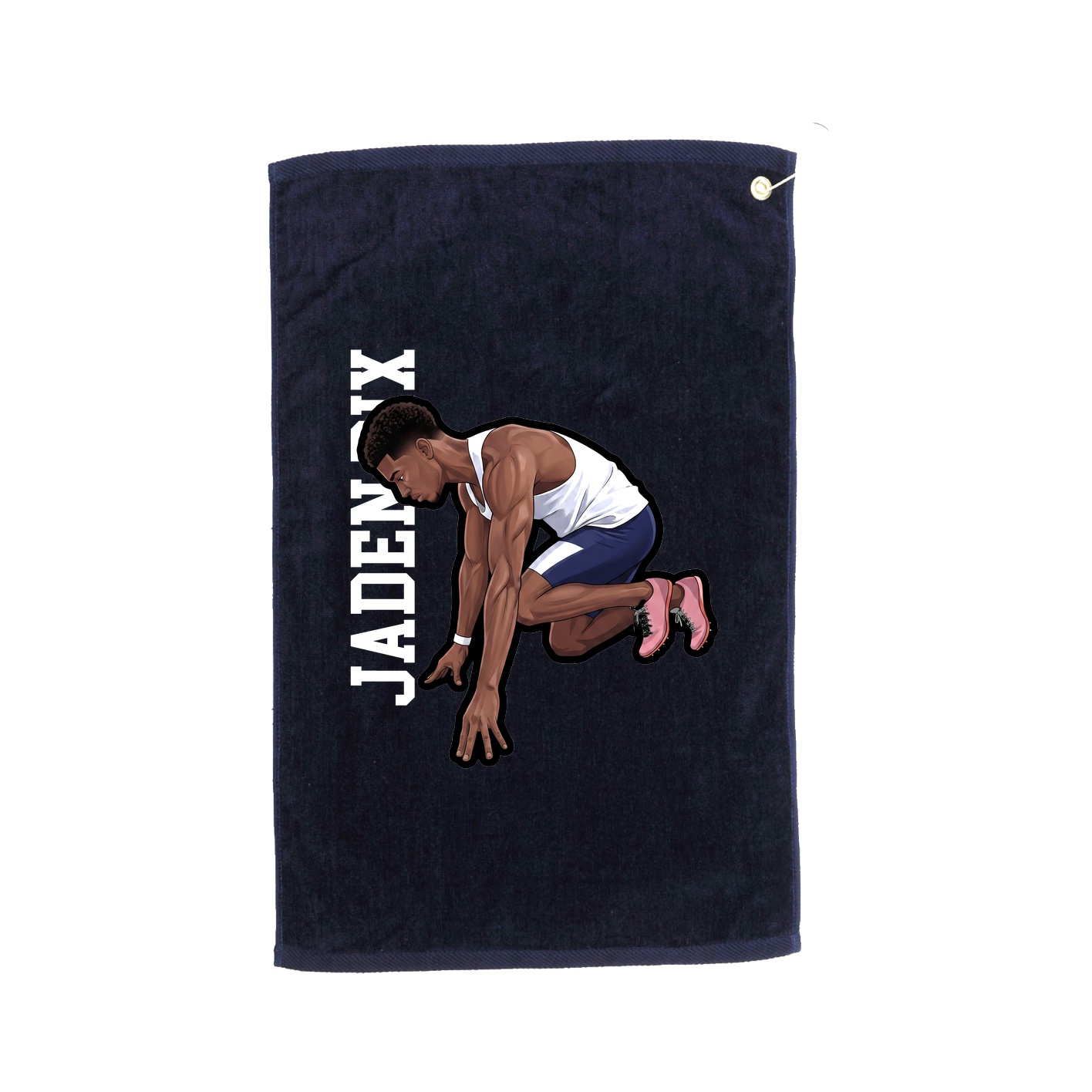 Golf Towel — Name Vertical in Navy