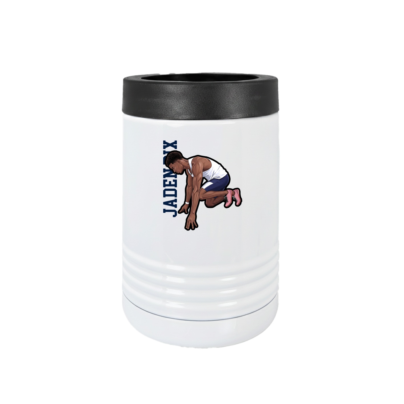 Beverage Holder — Name Vertical in White