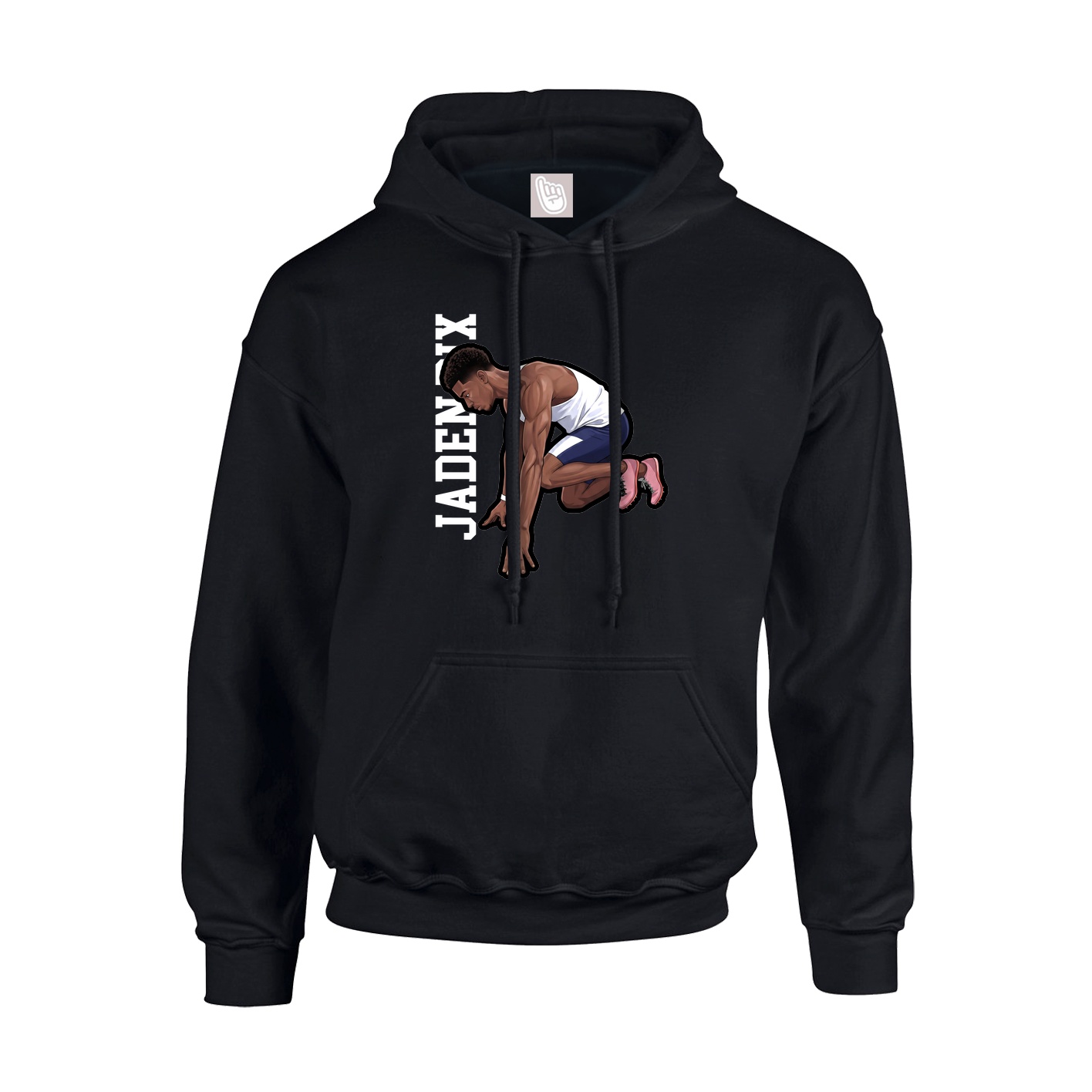 Youth Hoodie — Name Vertical in Black