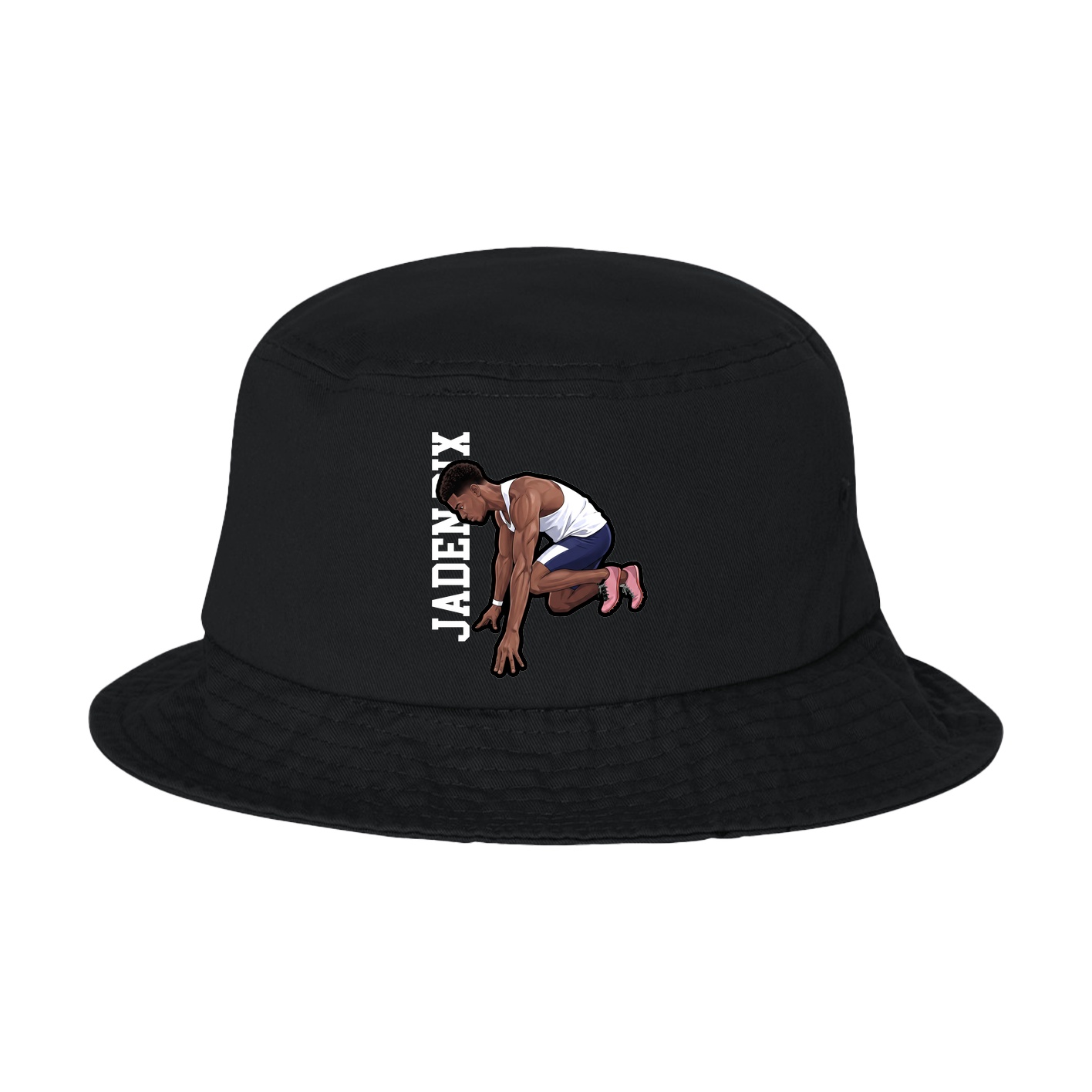 Bucket Cap — Name Vertical in Black