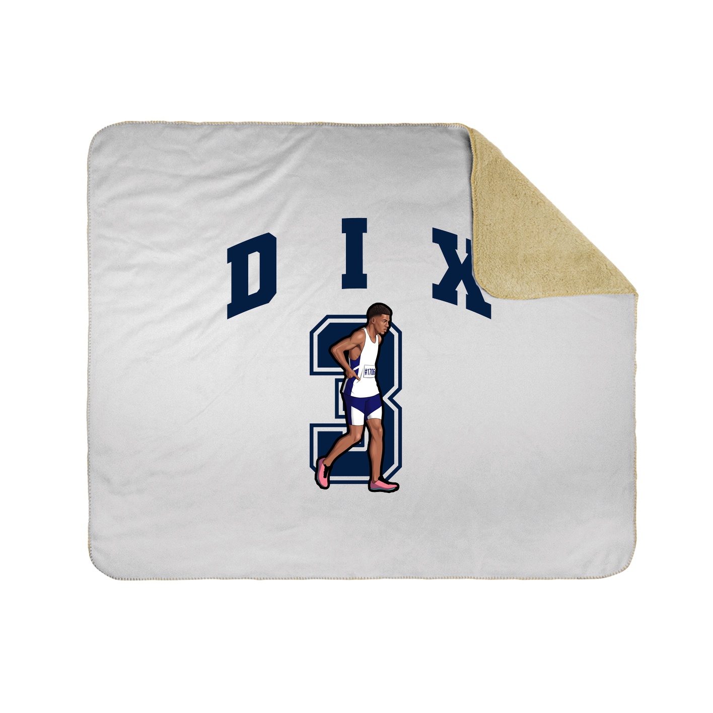 Throw Blanket — Number in White