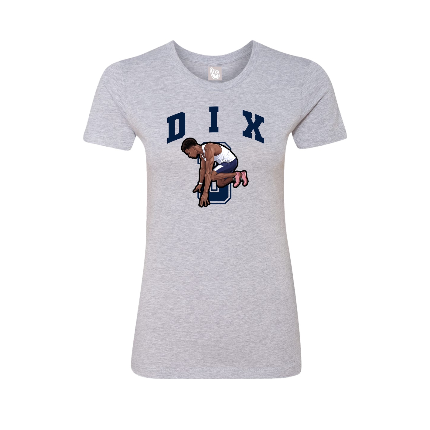 Fitted Women's Tee — Number in Grey