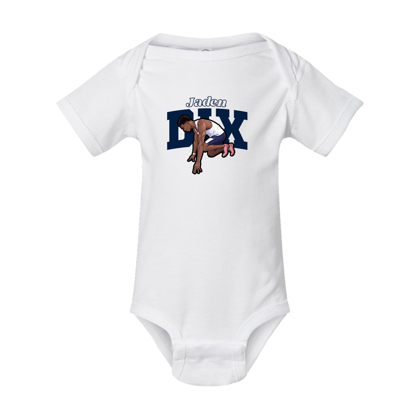 Baby Onesie — Name Arch in White