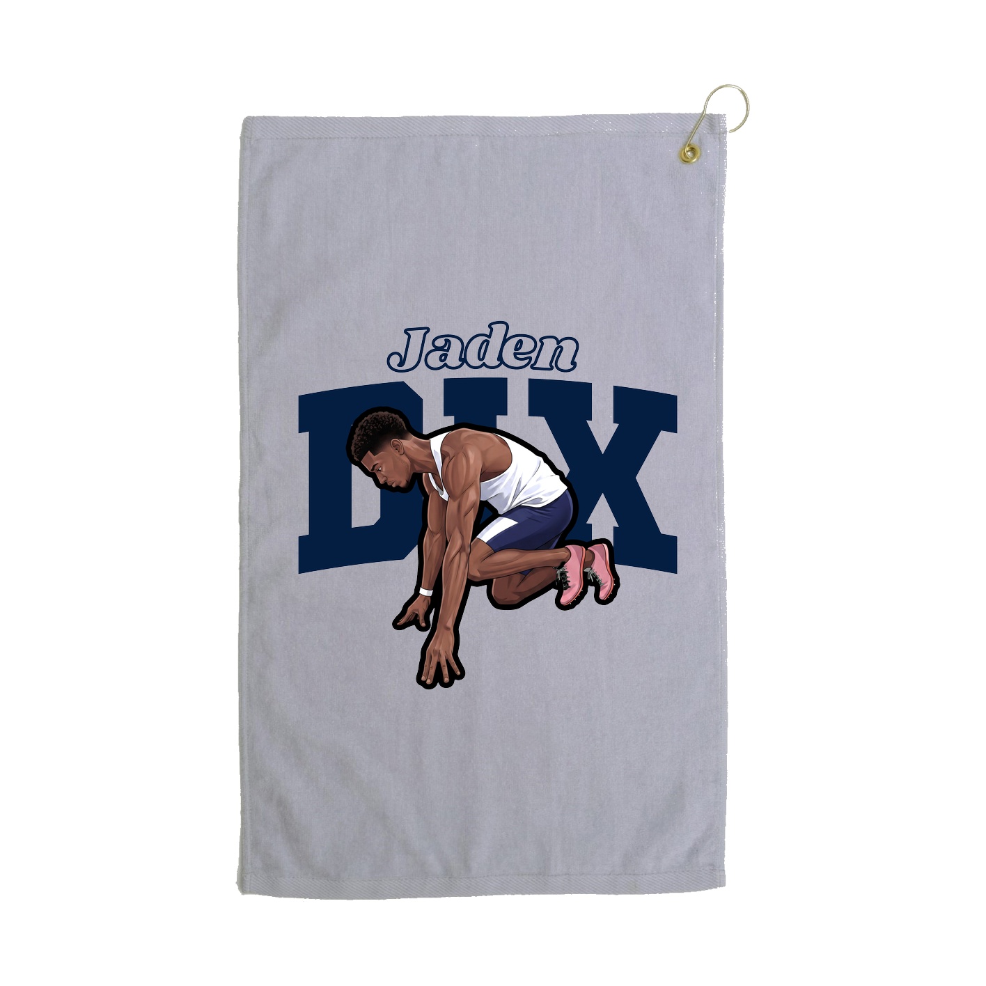 Golf Towel — Name Arch in Grey