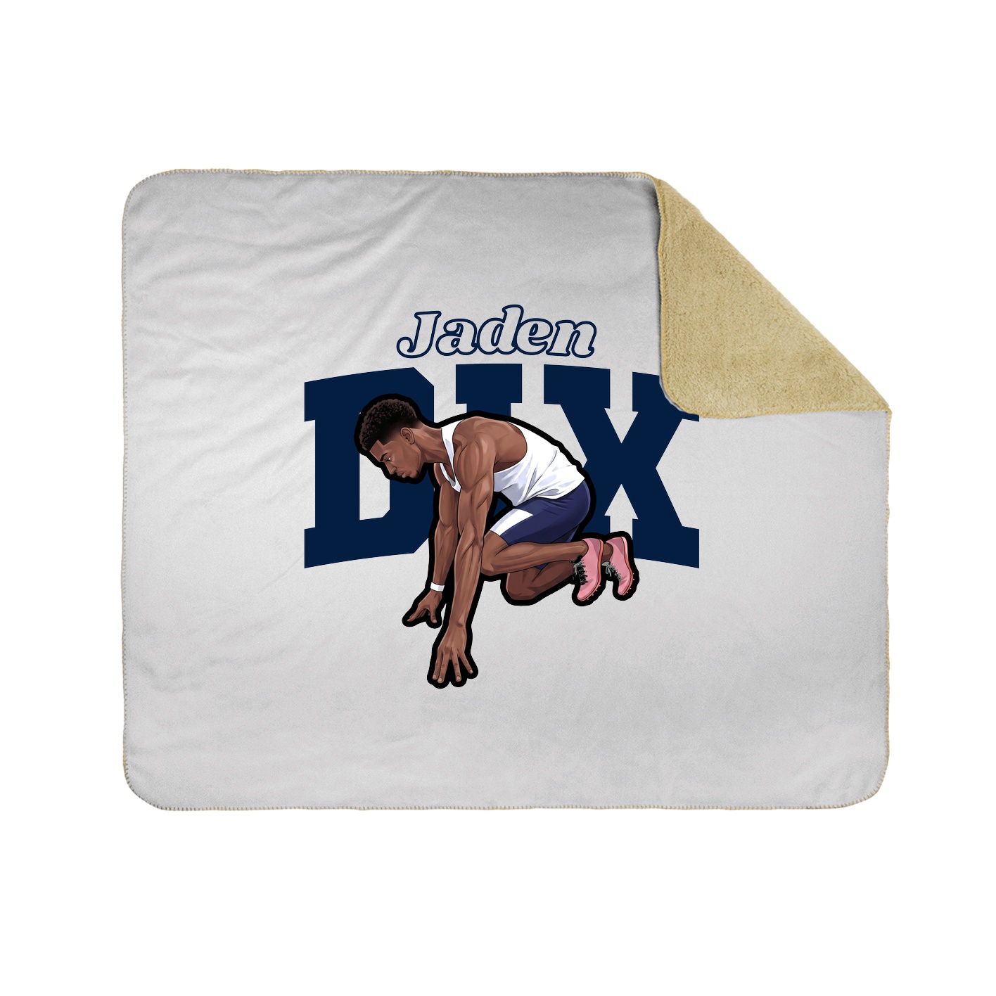 Throw Blanket — Name Arch in White