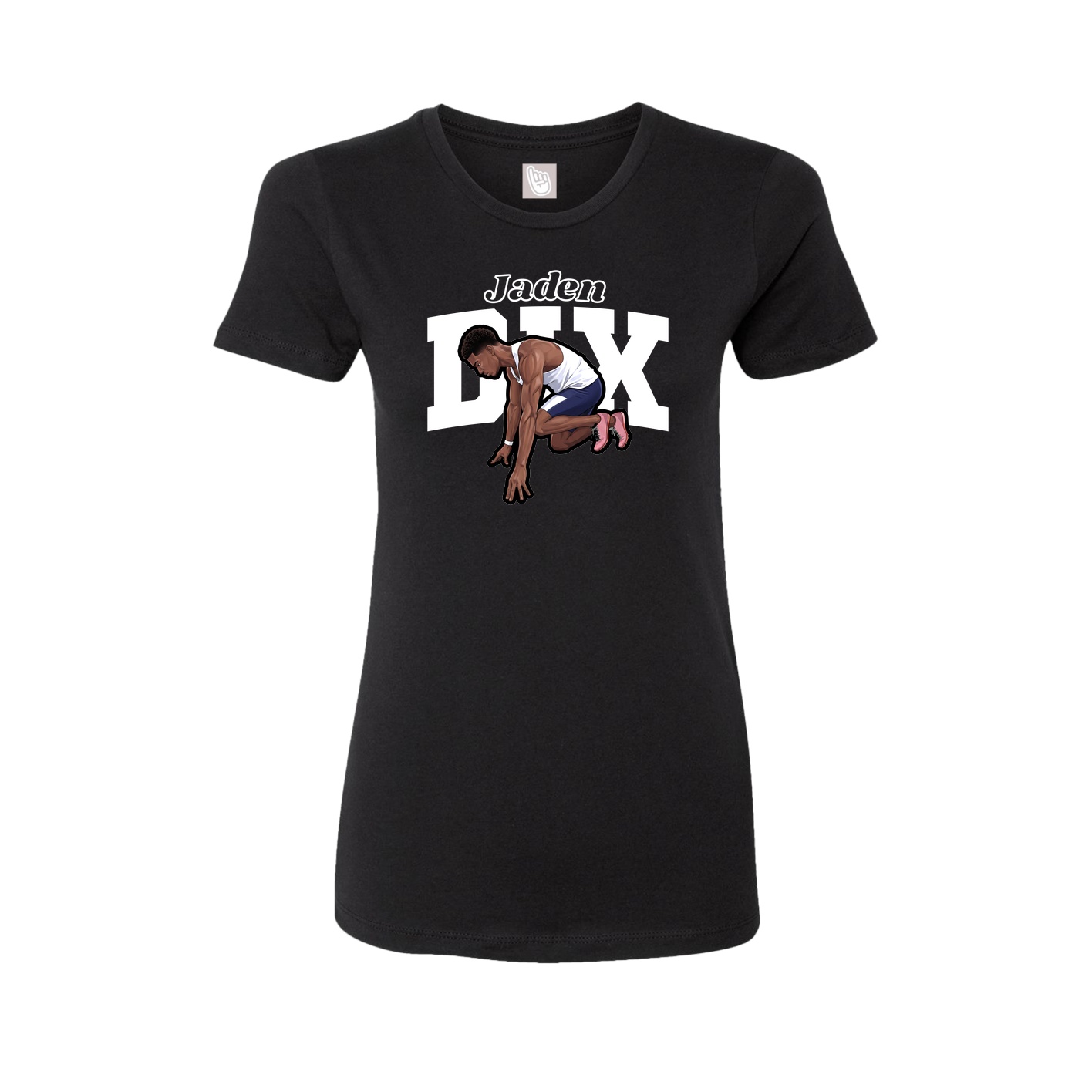 Fitted Women's Tee — Name Arch in Black