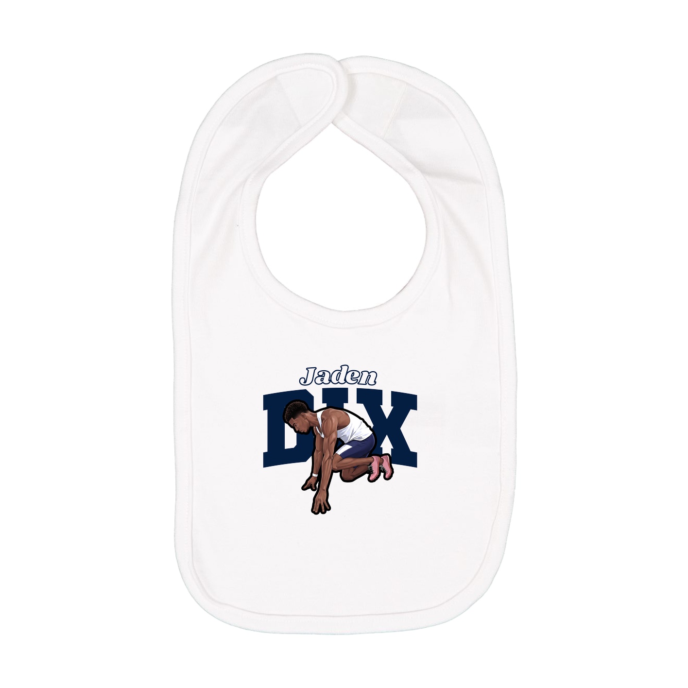 Infant Bib — Name Arch in White