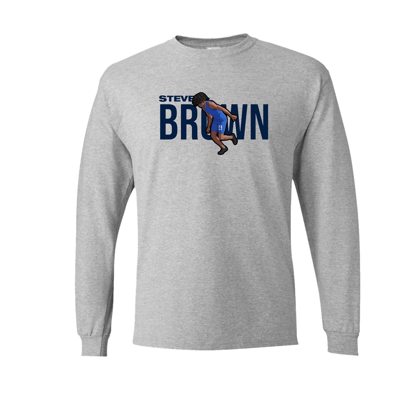 Long Sleeve Tee — Player Name in Grey