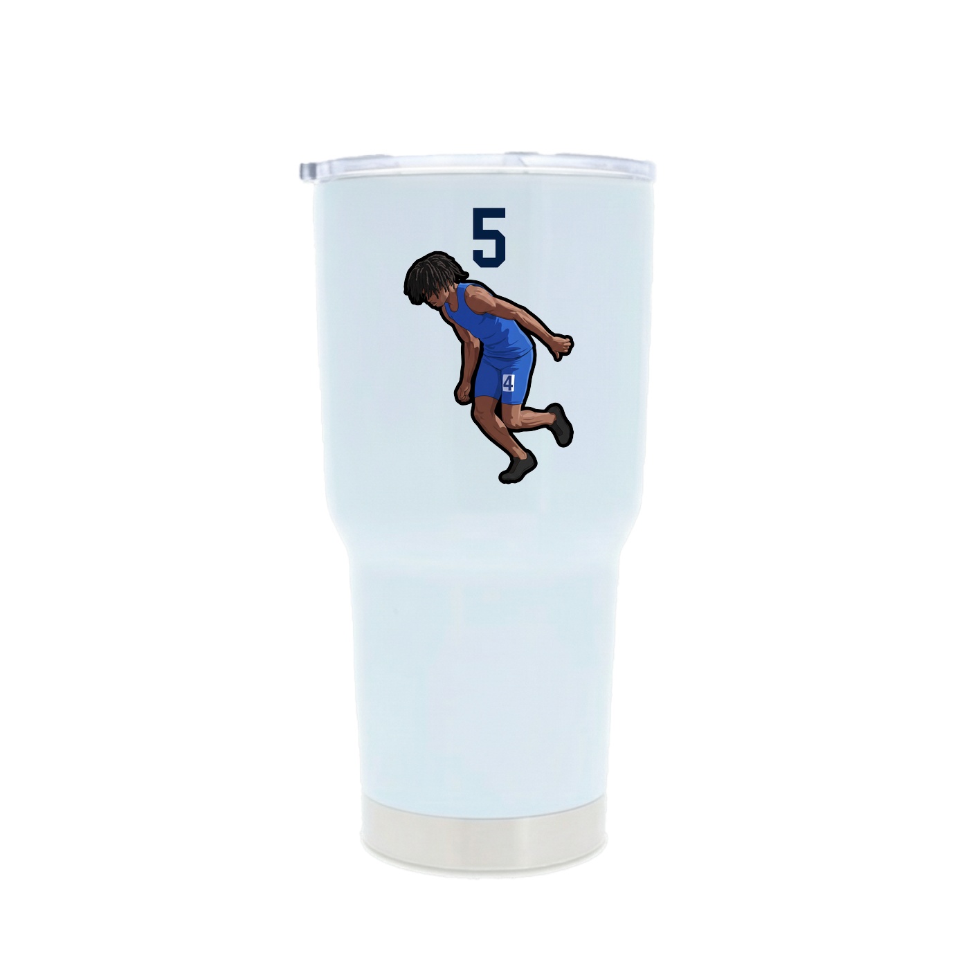 30oz Stainless Steel Tumbler — Number Top in White