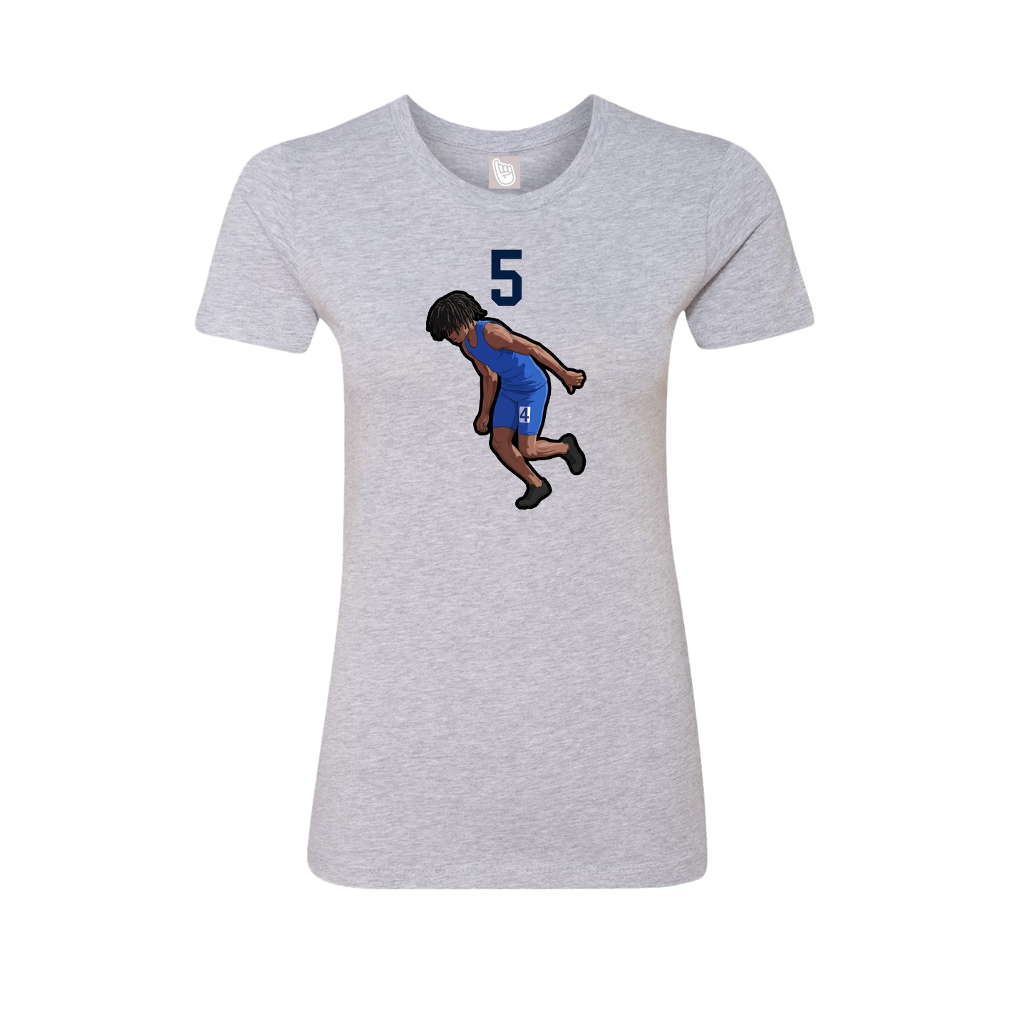 Fitted Women's Tee — Number Top in Grey