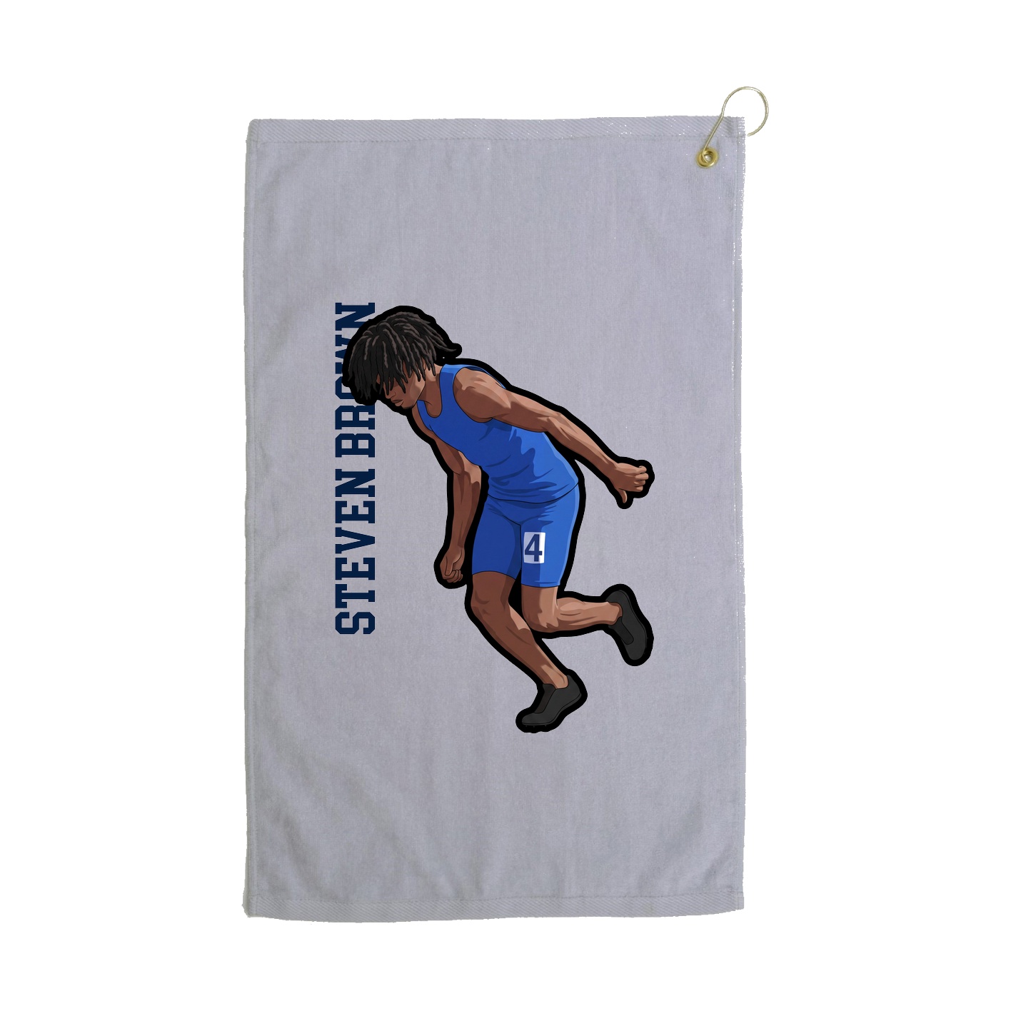 Golf Towel — Name Vertical in Grey
