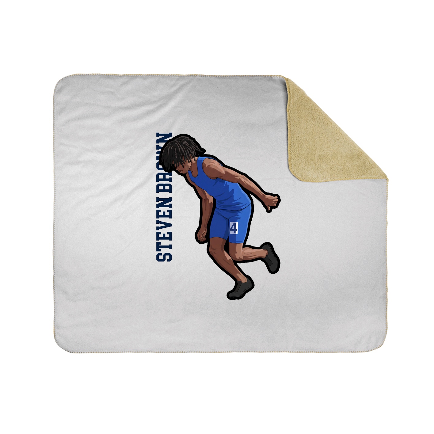 Throw Blanket — Name Vertical in White