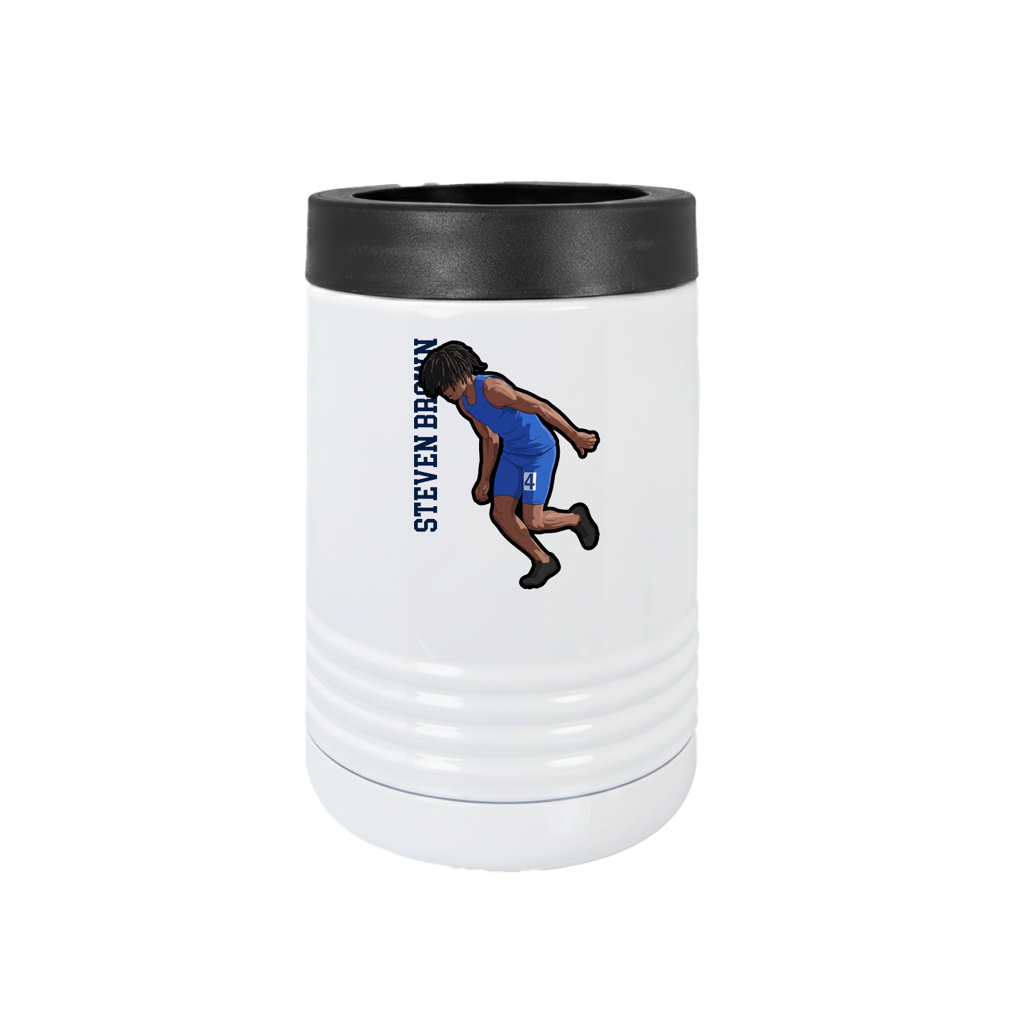 Beverage Holder — Name Vertical in White
