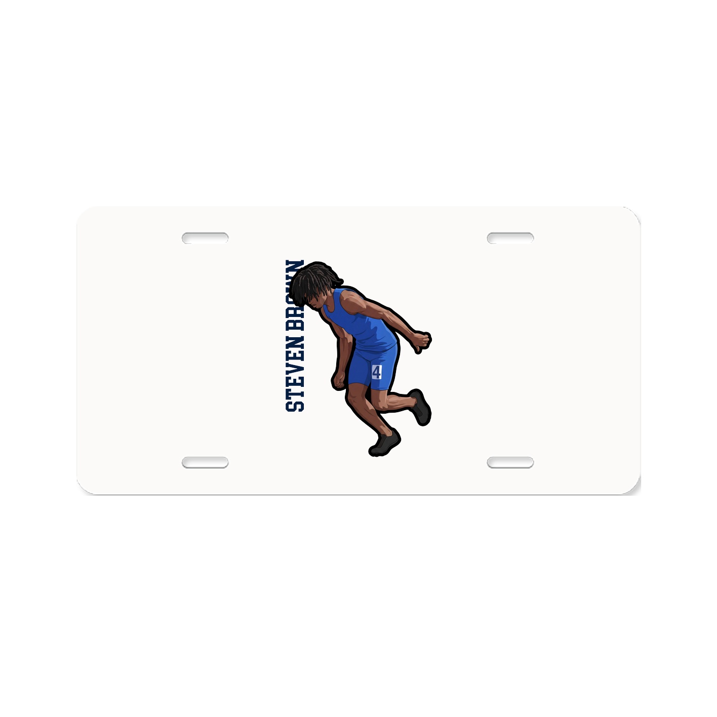 License Plate — Name Vertical in Classic