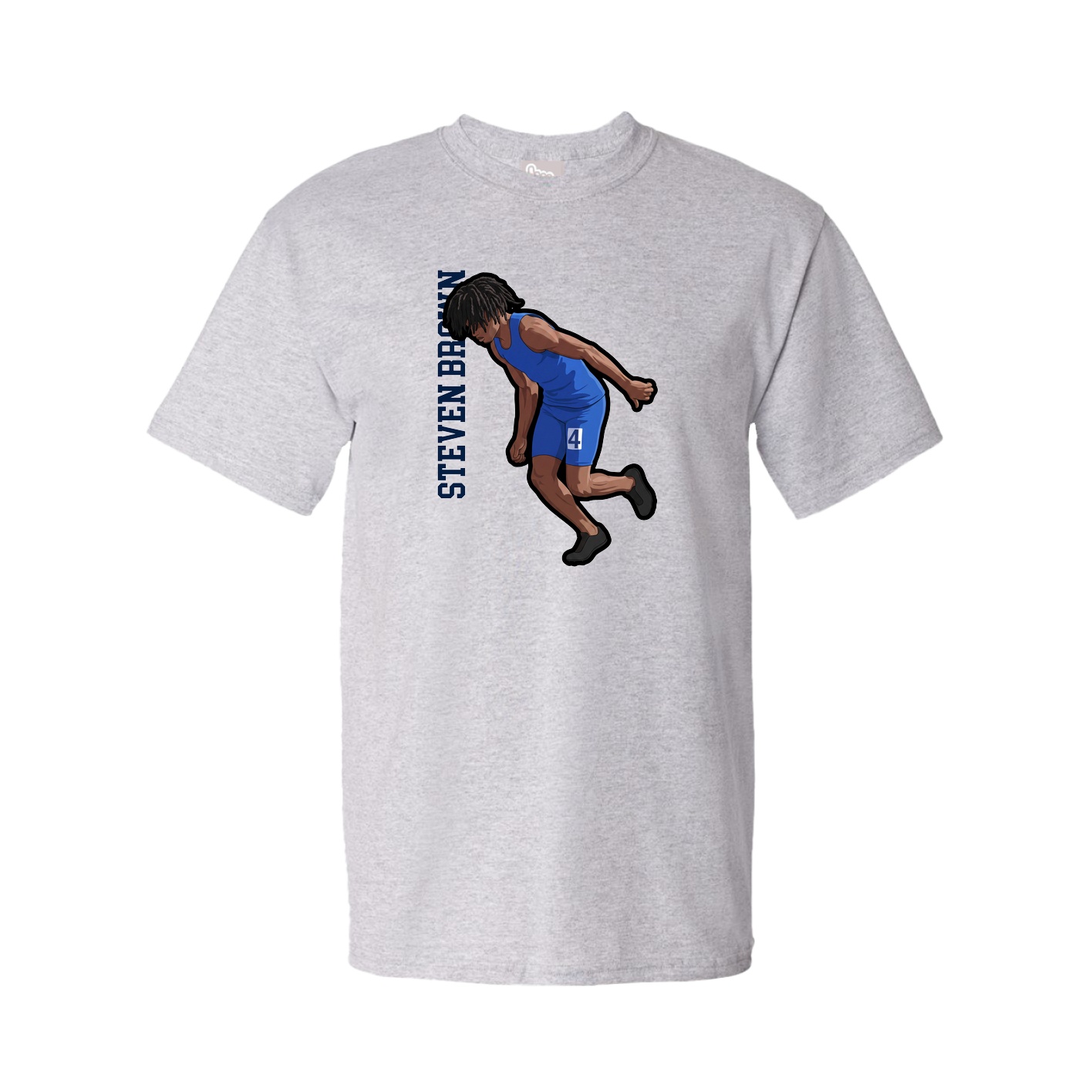 Tee — Name Vertical in Grey
