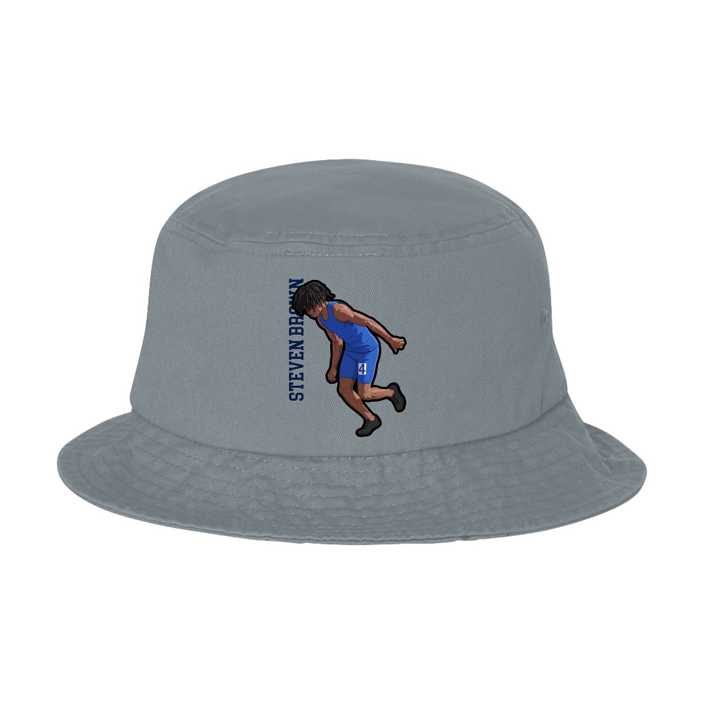 Bucket Cap — Name Vertical in Grey