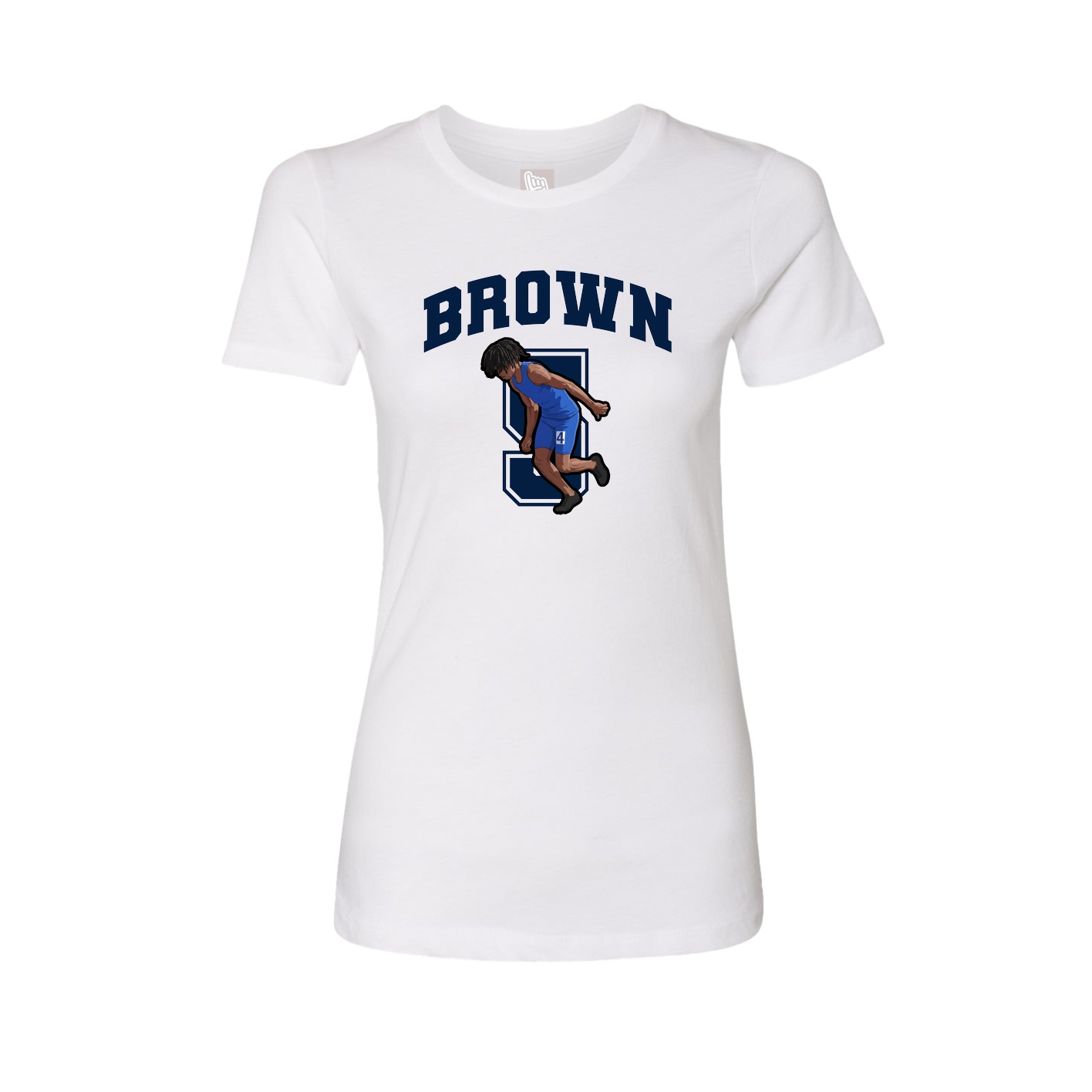 Fitted Women's Tee — Number in White