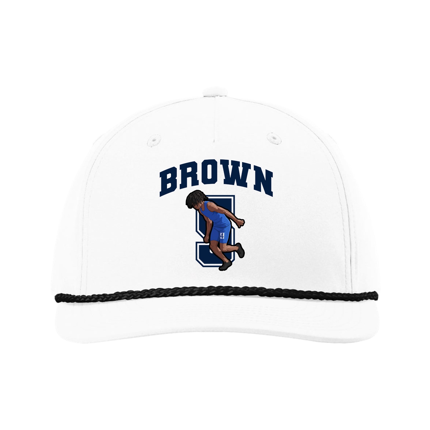 Five-Panel Classic Rope Cap — Number in White