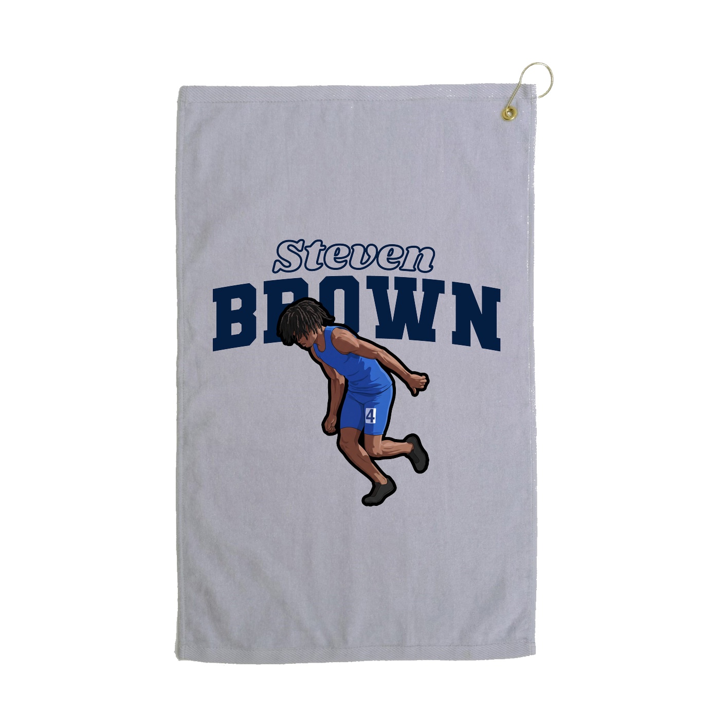 Golf Towel — Name Arch in Grey