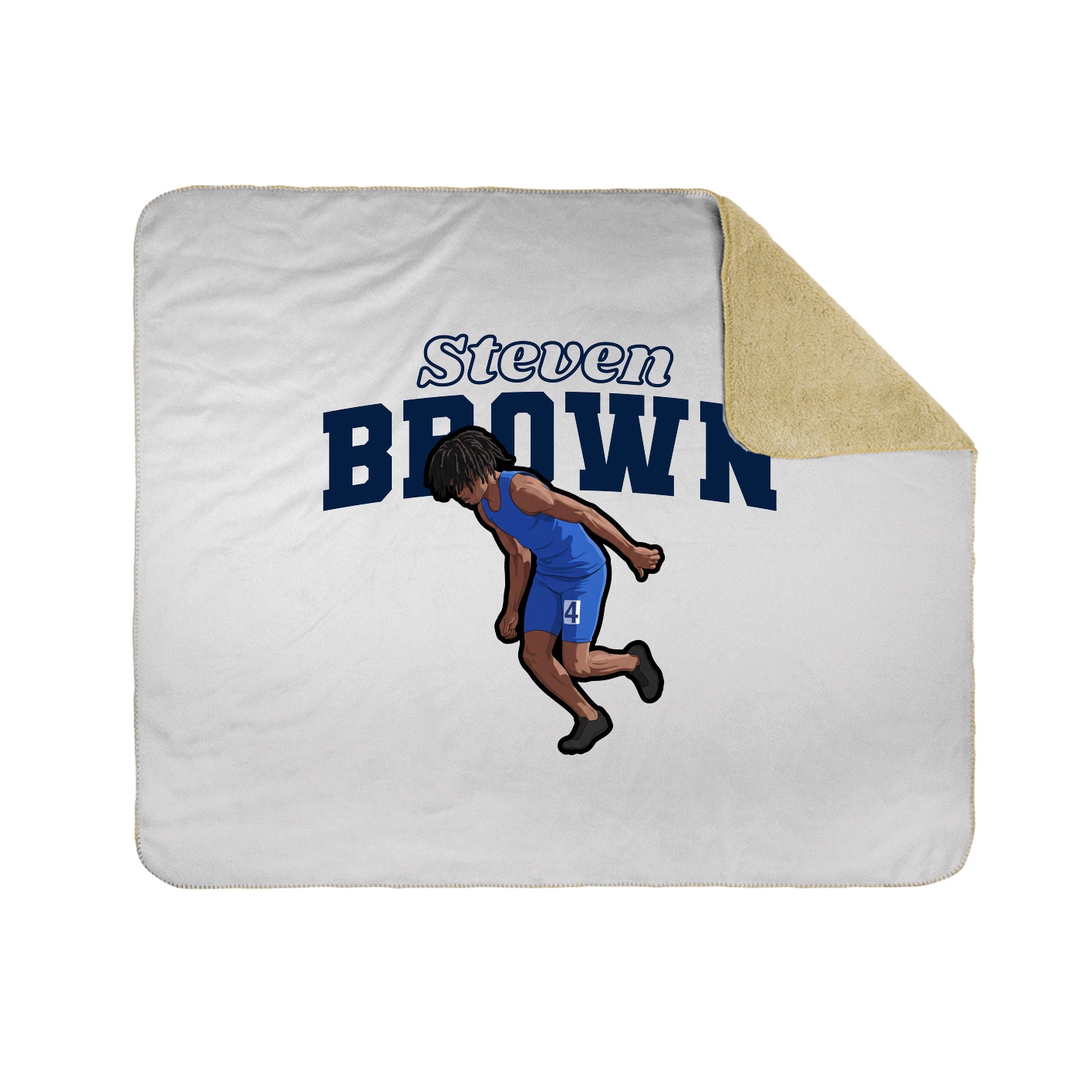 Throw Blanket — Name Arch in White
