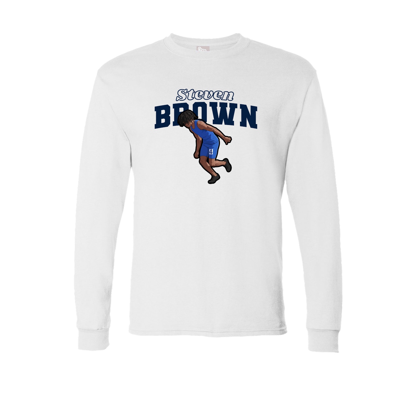 Long Sleeve Tee — Name Arch in White