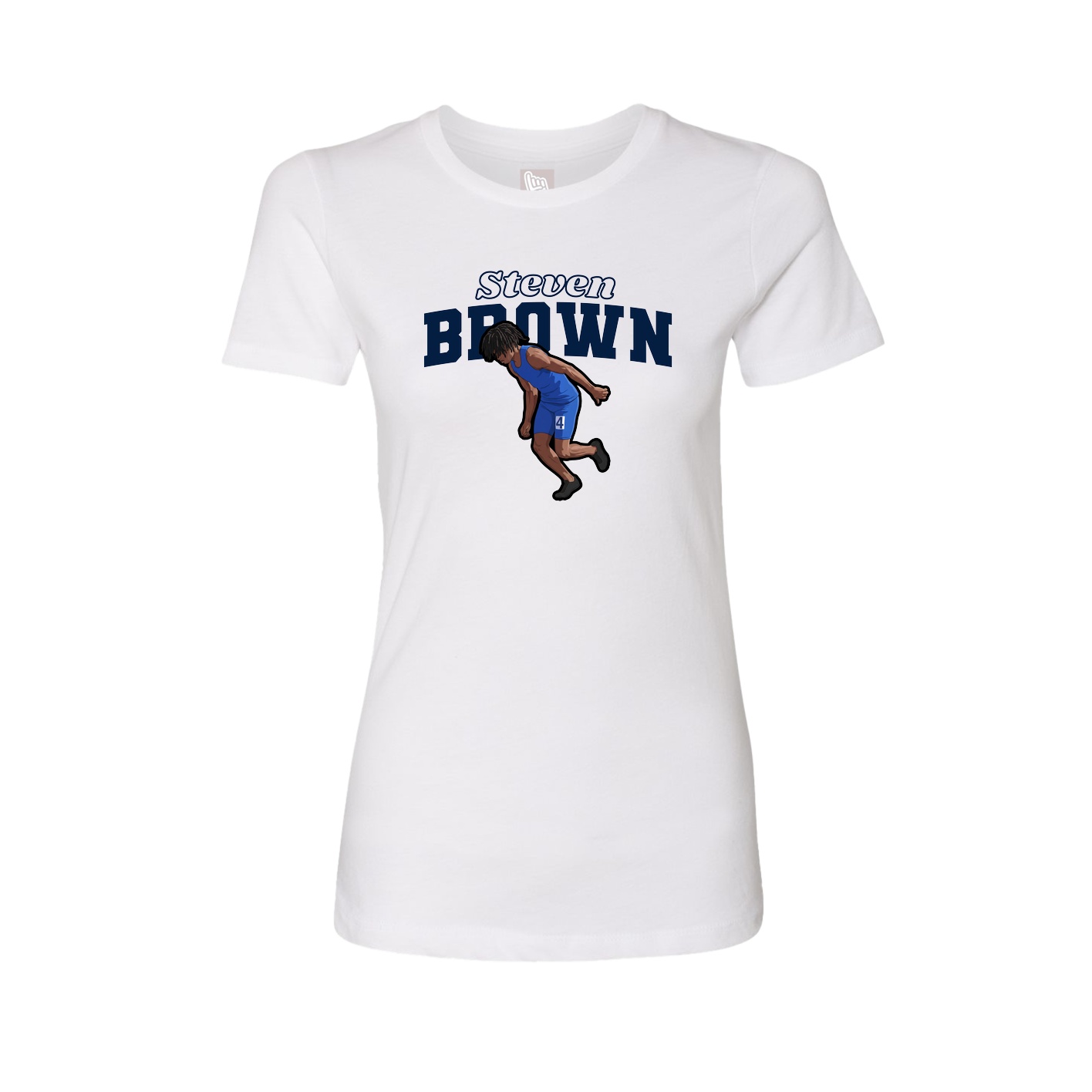 Fitted Women's Tee — Name Arch in White