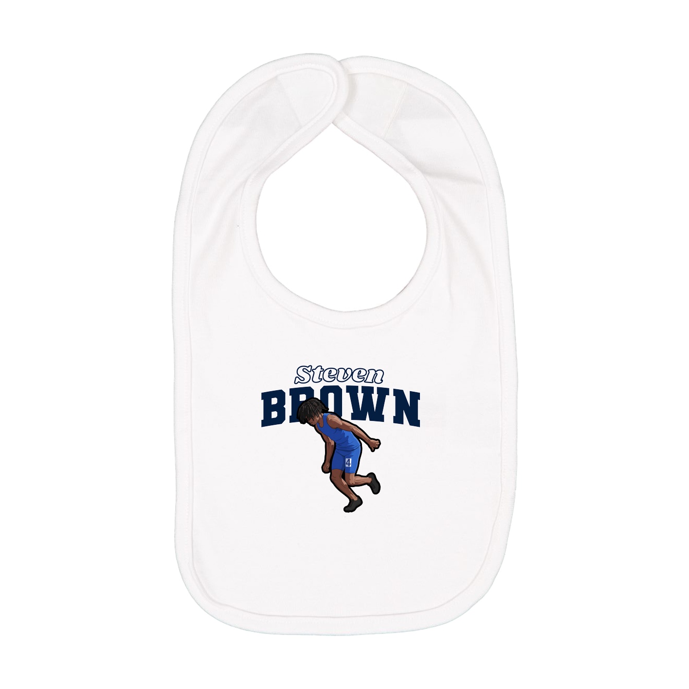 Infant Bib — Name Arch in White