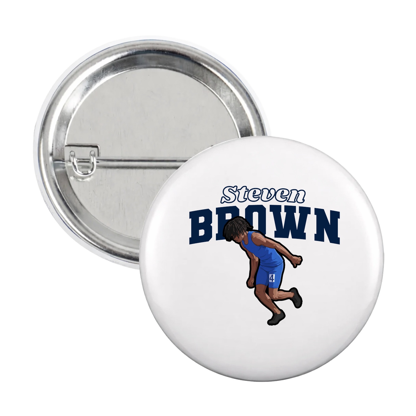 Game Day Button — Name Arch in White