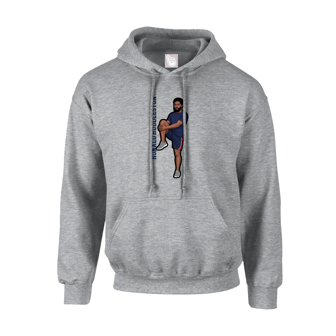 Youth Hoodie — Name Vertical in Grey