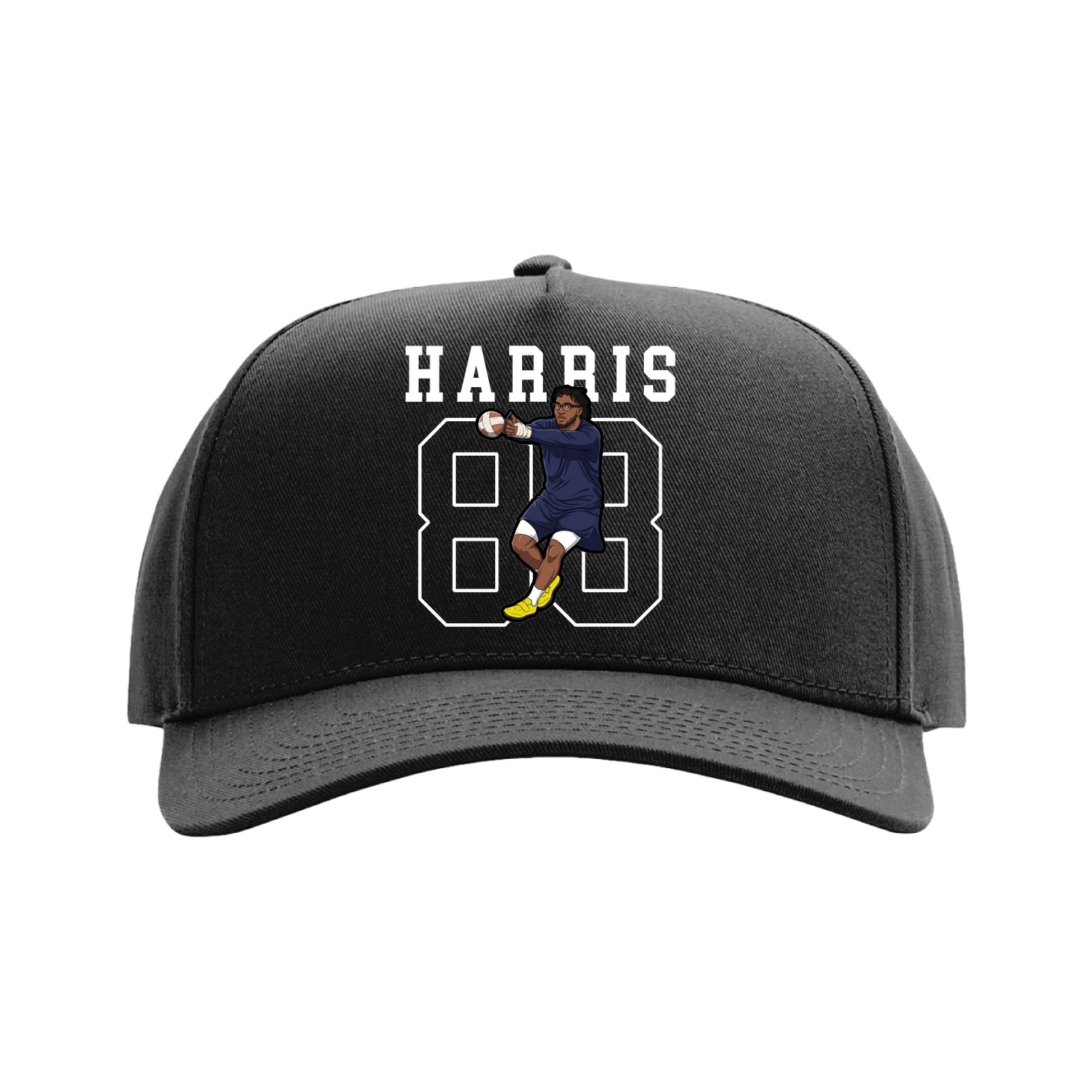 Full Fabric Five-Panel Champ Cap — Shirsey in Black