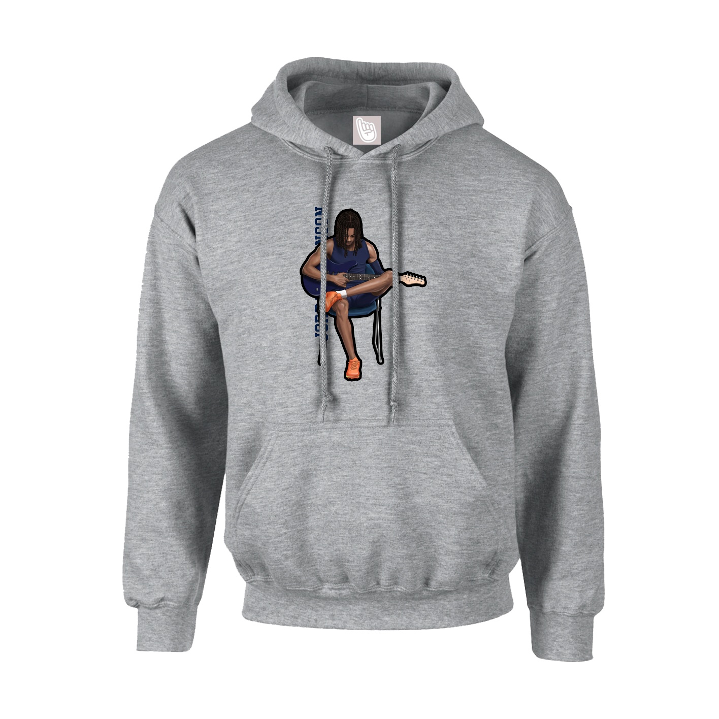 Youth Hoodie — Name Vertical in Grey