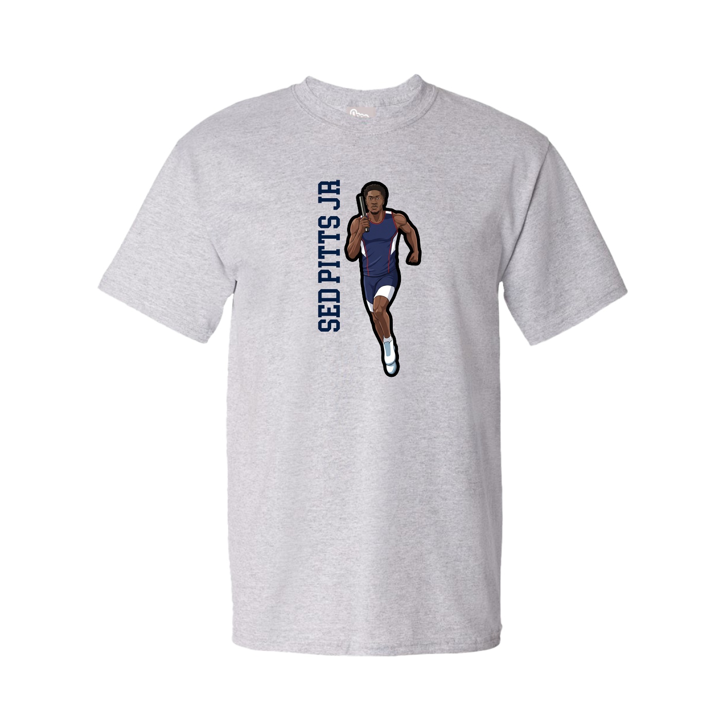Youth Tee — Name Vertical in Grey