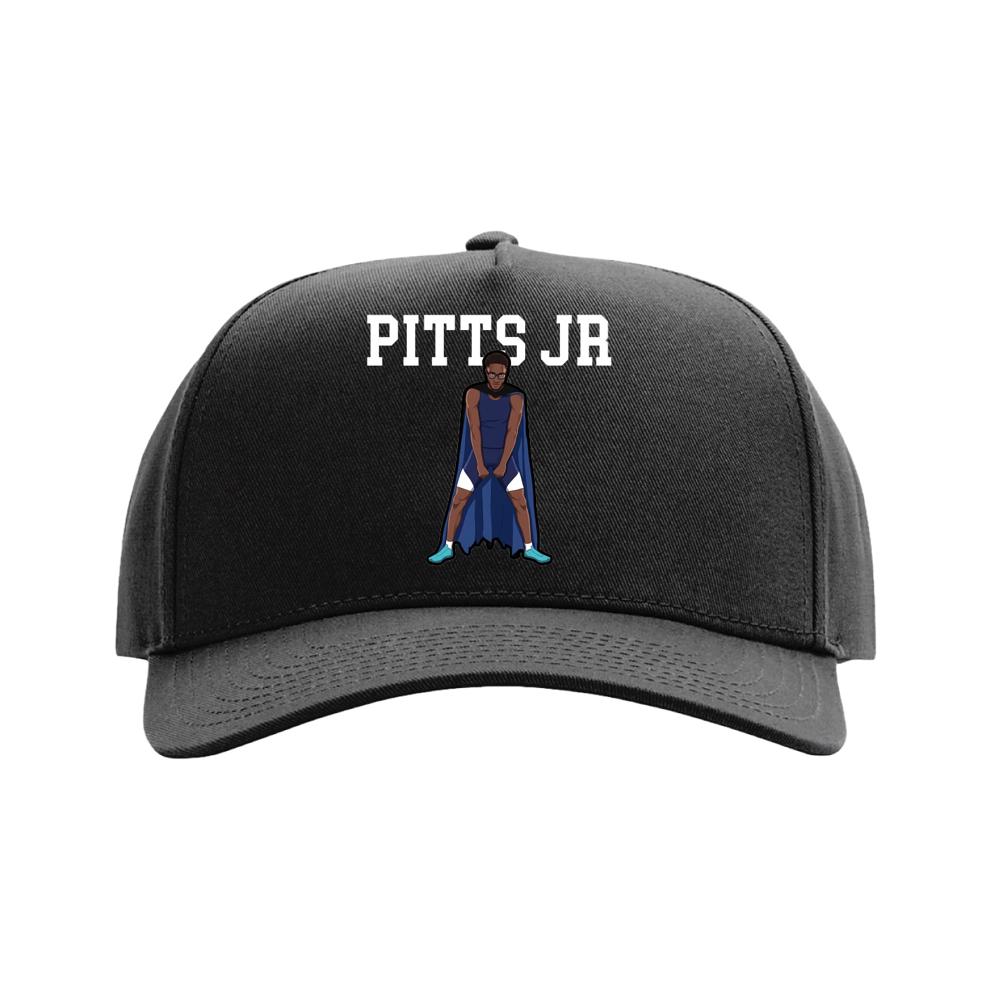 Full Fabric Five-Panel Champ Cap — Shirsey in Black