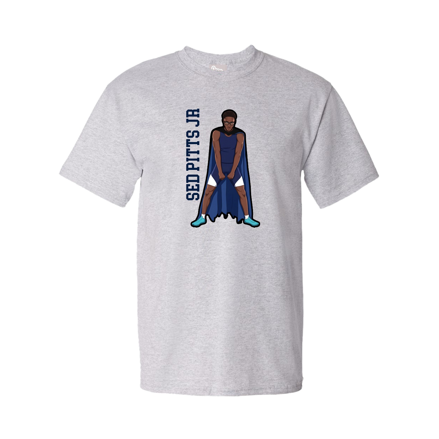 Youth Tee — Name Vertical in Grey