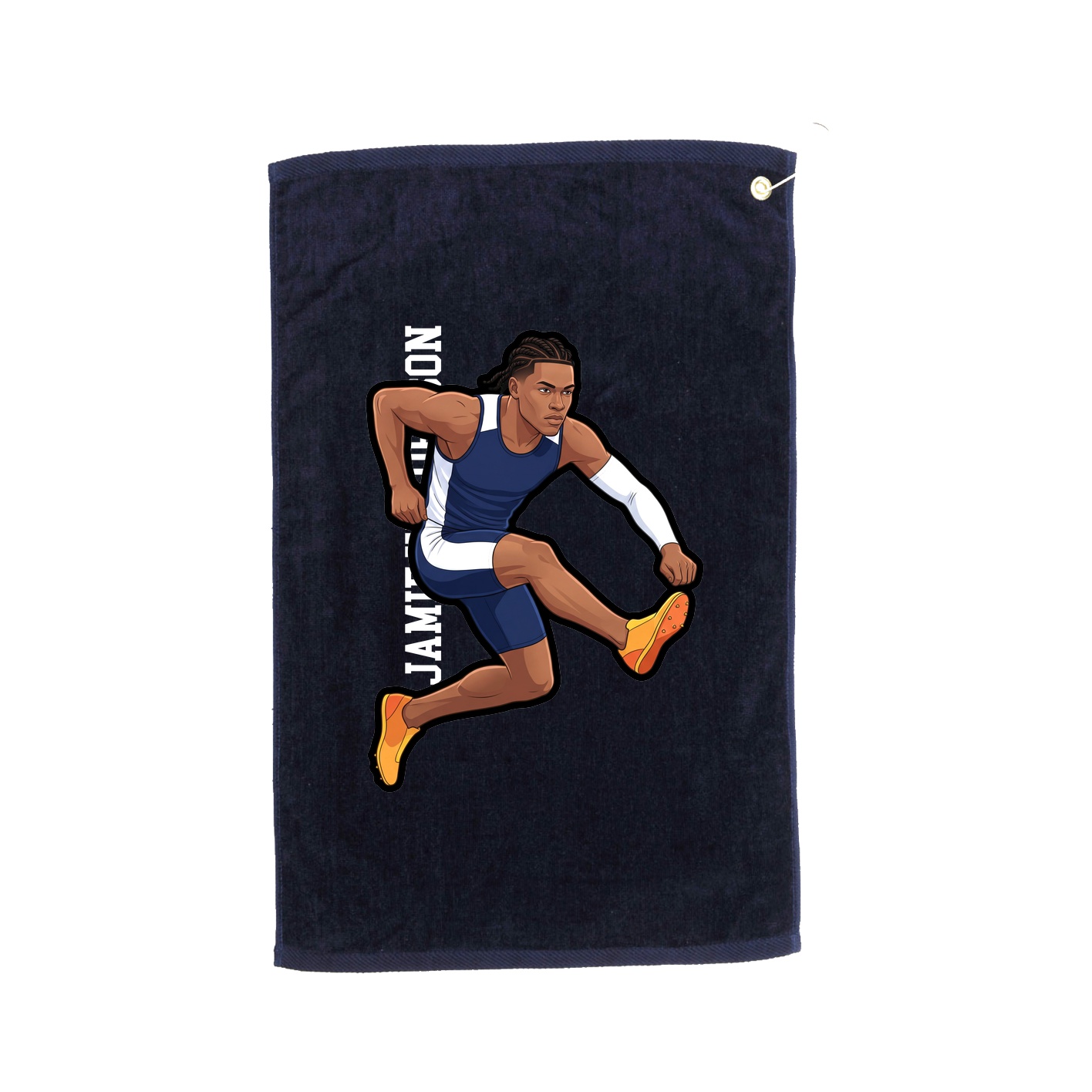 Golf Towel — Name Vertical in Navy