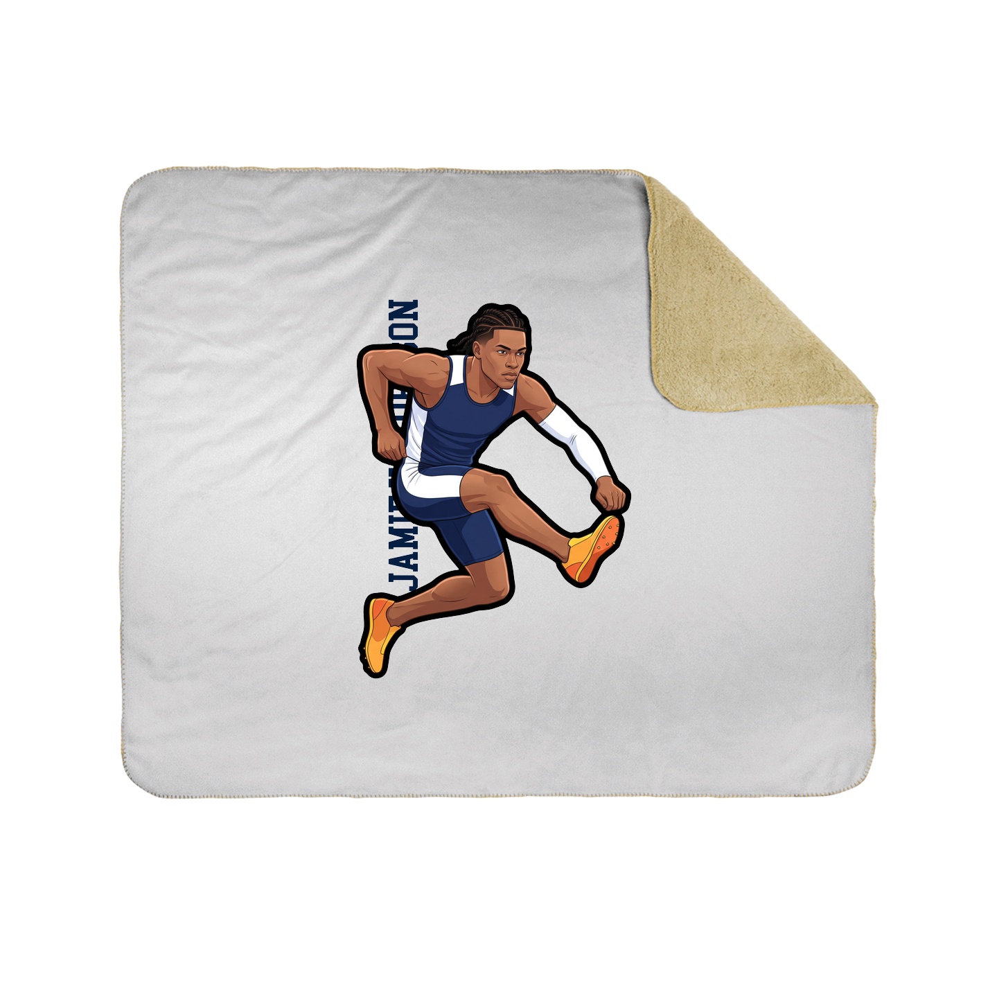 Throw Blanket — Name Vertical in White