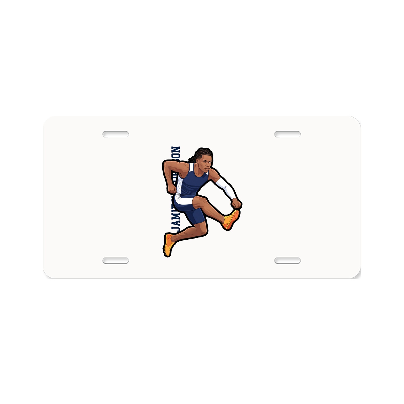 License Plate — Name Vertical in Classic