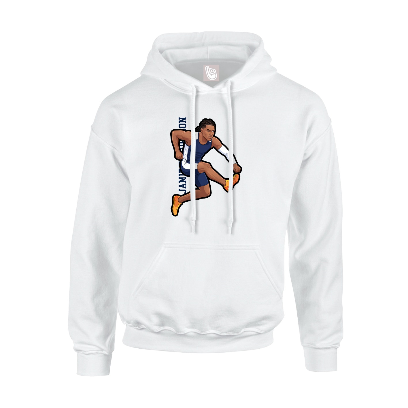 Hoodie — Name Vertical in White